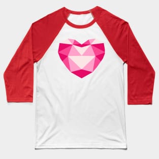 Valentine's Day Pink Crystal Heart Hot Pink Baseball T-Shirt